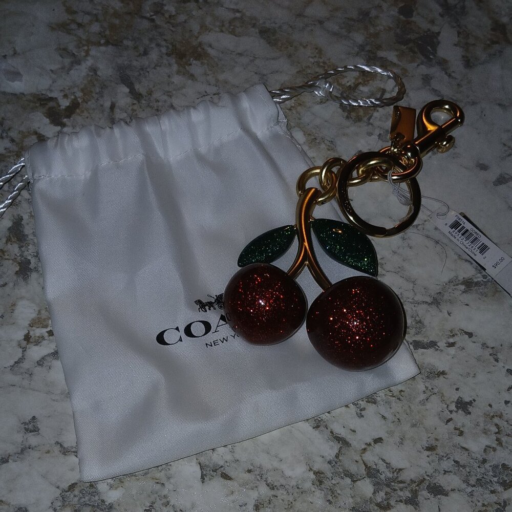 COACH CHERRY BAG CHARM/KEY CHAIN